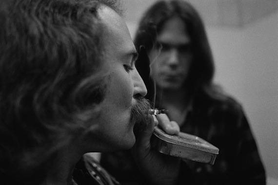David Crosby and Neil Young Smoking
