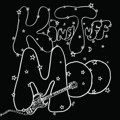 Neon-style white line drawing of the text 'KingTuf' with an electric guitar and stars on a black background.